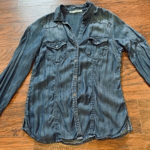 Denim button down